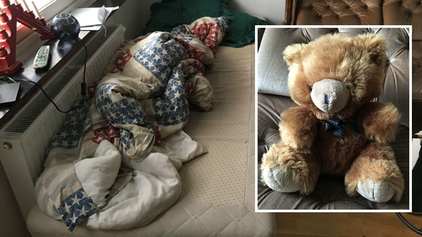 På den här sängen förgrep sig 23-åringen på flera flickor. Foto: Polisen