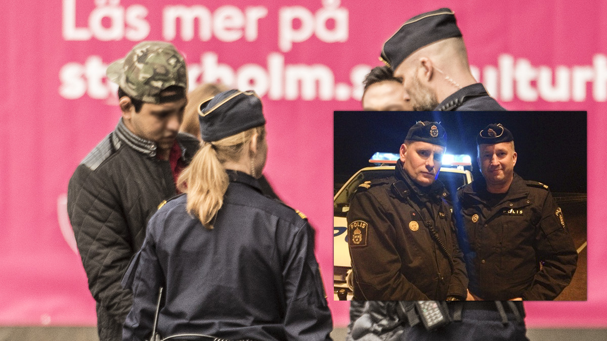 Arkivbild. Obs! Personerna på bilden har ingenting med artikeln att göra. Viktor Adolphson och Johan Säfström är yttre befäl på Södermalmspolisen. Foto: Twitter/Nyheter Idag