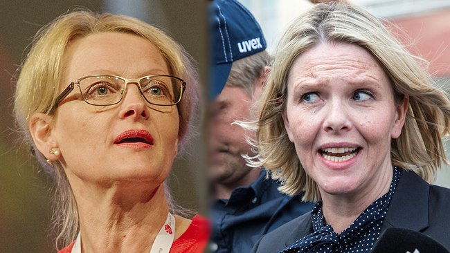 Heléne Fritzon och Sylvi Listhaug. Foto: Socialdemokraterna/Nyheter Idag