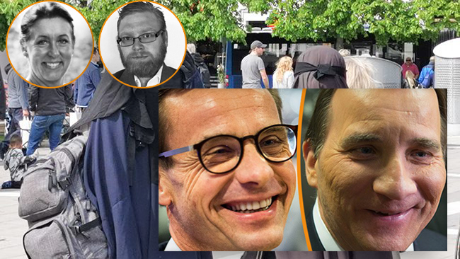 Pia Ahldén, Edward Norden, Ulf Kristersson, Stefan Löfven Foto: Nyheter Idag