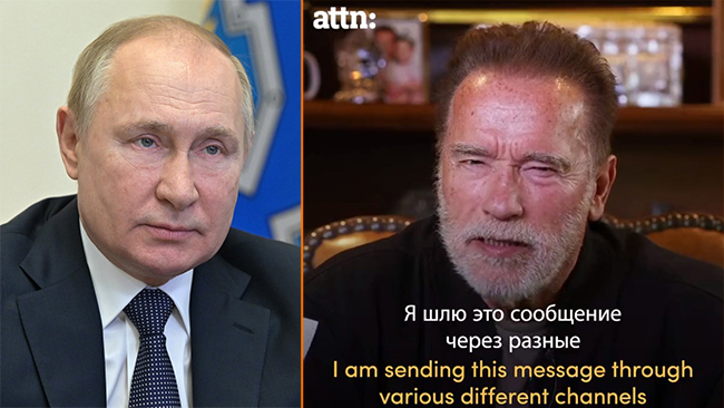 Regimtrogna ryssar rasar mot Schwarzenegger