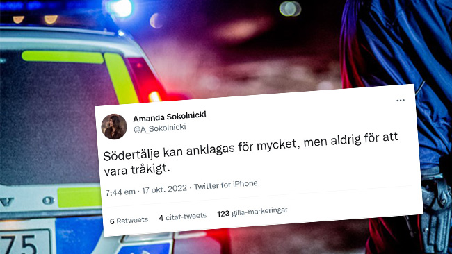Här är DN-profilens raderade tweet om Södertälje