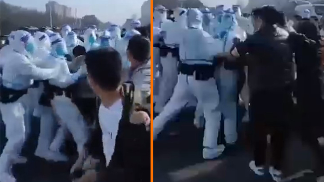 Iphone-arbetare slåss mot kinesisk polis: ”Ge oss betalt”