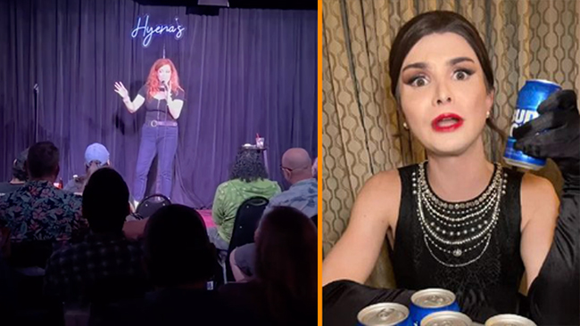 Här häcklas komikern efter skämt om transinfluencer