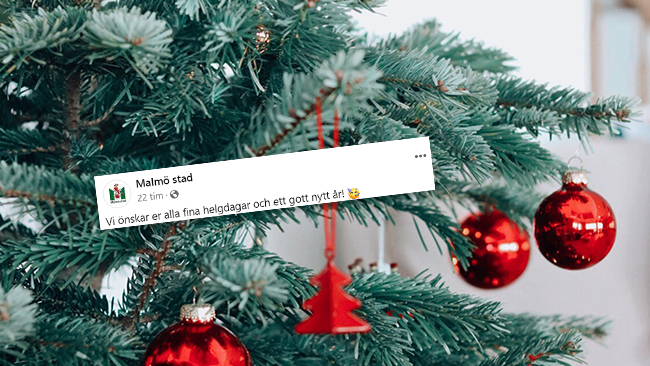 Hård kritik när Malmö stad önskar ”fina helgdagar”